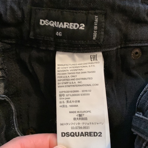 Dsquared2 Destructed Black Wash Patch Jean - Picture 6 of 8